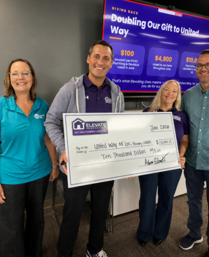 Elevate Home Services donates check to United Way of Lee, Hendry & Glades